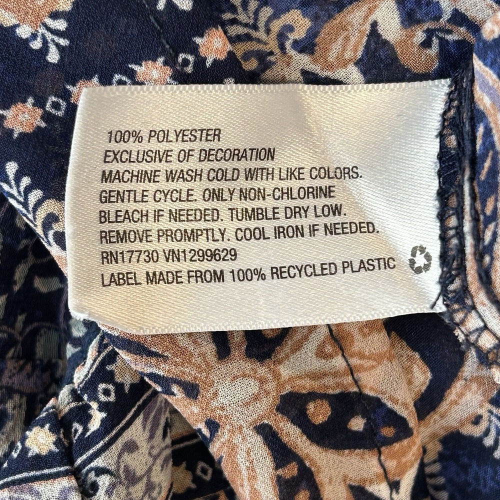 Knox Rose Boho Floral Peplum Top XS Cottagecore Festival Blouse Tassel Tie - Picture 8 of 9